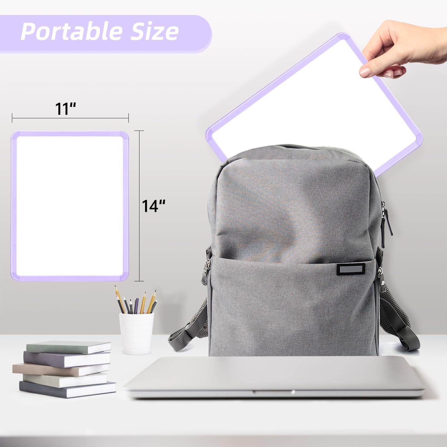 VUSIGN Magnetic Dry Erase Board, 14 x 11 Inches White Board, Purple