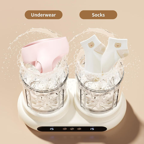 Underwear Washing Machine, a Portable Mini Model with Detachable Twin-Tub Design. It Supports Separate Deep Cleaning for Baby Clothes. This Mini Laundry Cup is Suitable for Bras, Socks and Underwear