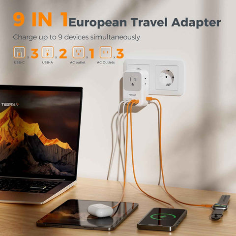 TESSAN European Travel Plug Adapter, Type C EU Plug, PD 28W