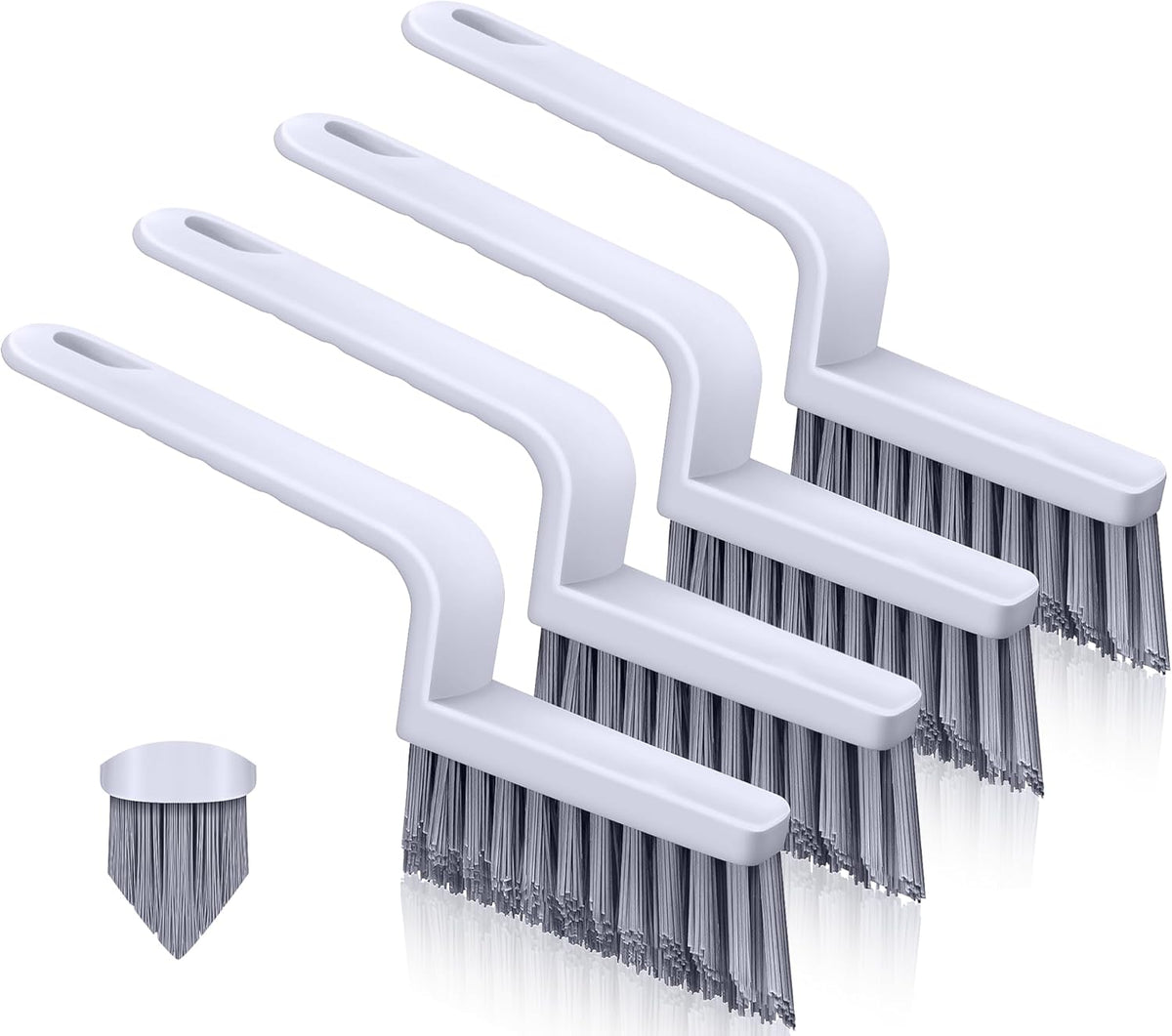 Lumkew Grout Brush Cleaning, 4 Pcs Grout Cleaner Scrubber for Tile Floors