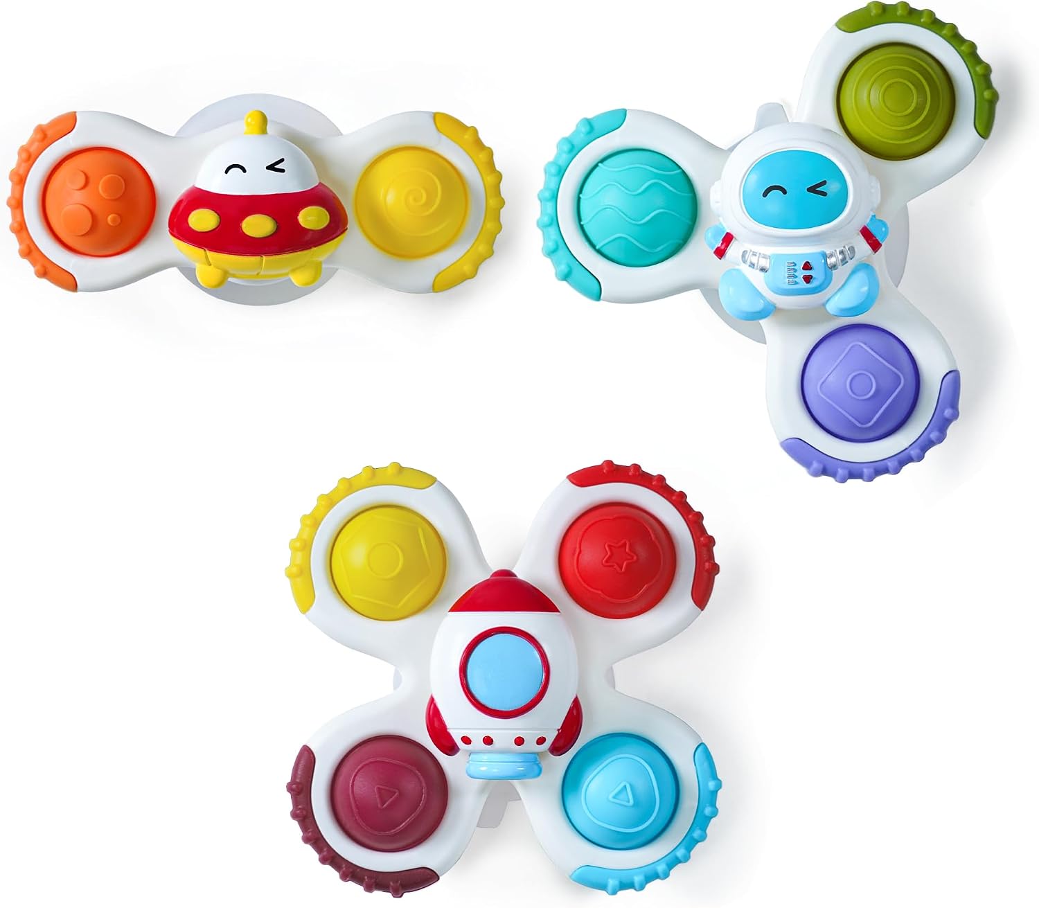 LiKee Strong Suction Cup Rotating Toys, Bath & Travel Toy, for Baby 10M+