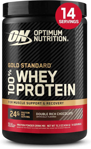 Optimum Nutrition Gold Standard Whey Protein, Double Rich Chocolate, 1 LB