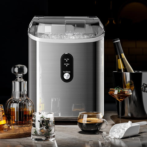 Kismile Nugget Ice Makers Countertop,35Lbs/24H,Self-Cleaning,Chewable Ice