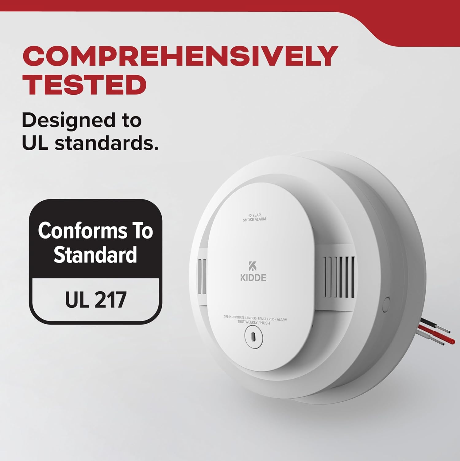 Kidde Smoke Detector, Hardwired & 10-Year Battery Backup, 20SA10, 1 Pack
