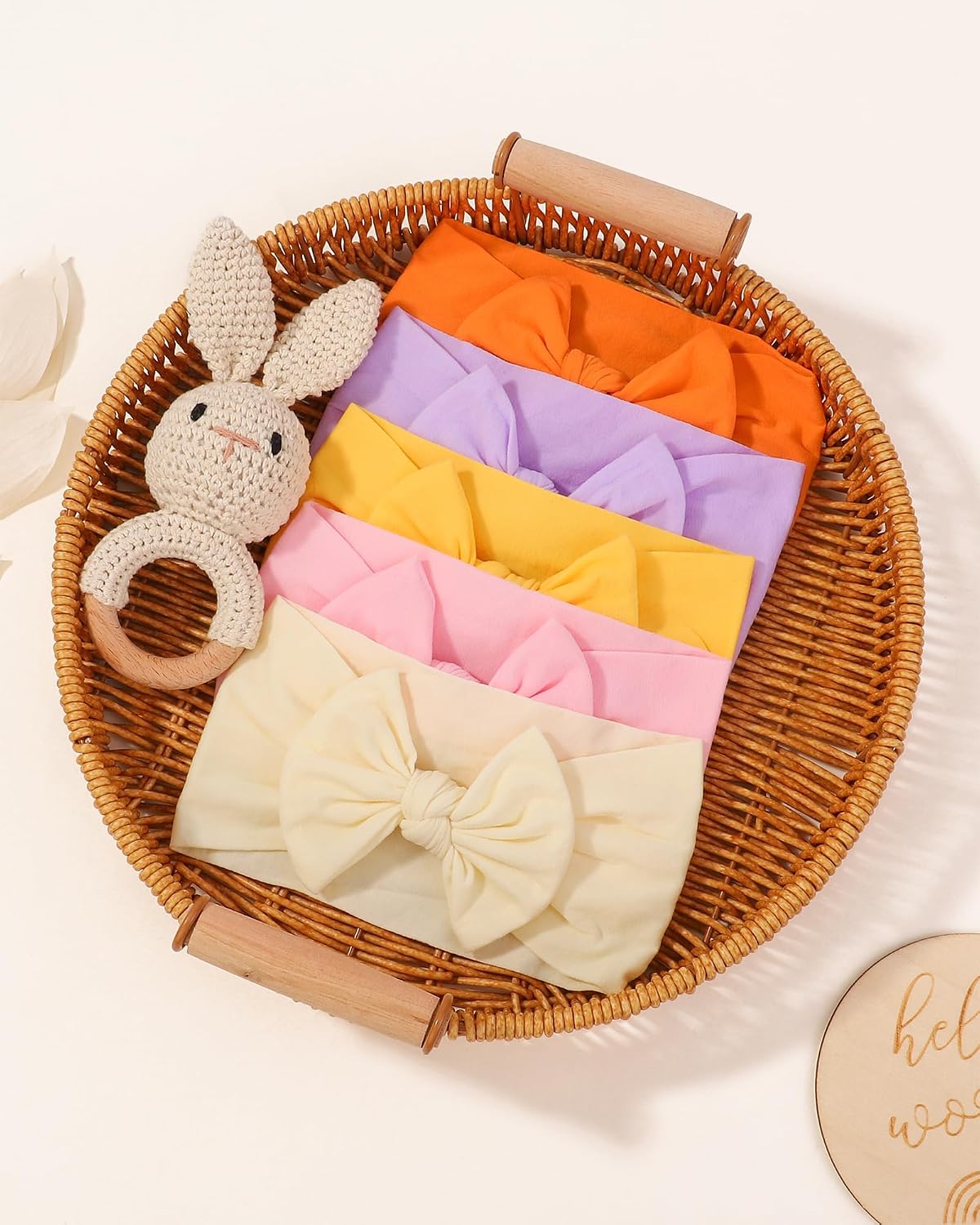 jollybows 20pcs Baby Headbands Baby Girls Bows Stretch Nylon Headbands
