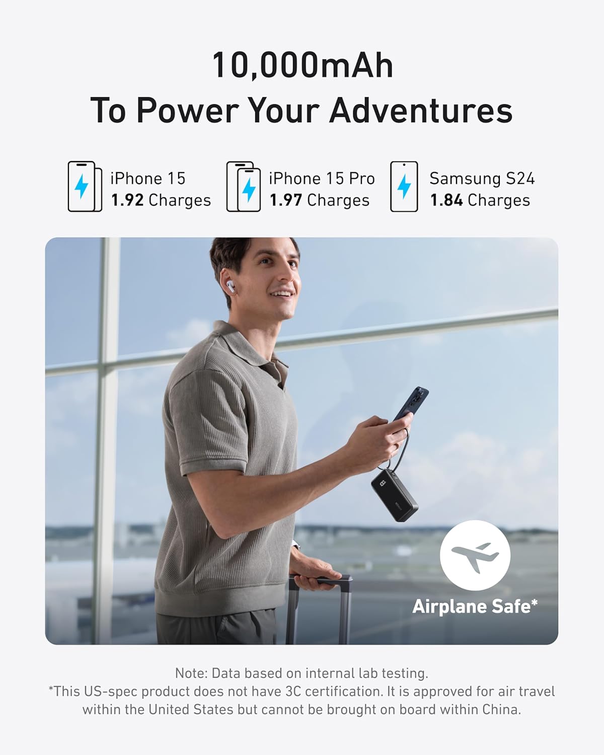 Anker Nano 3-in-1 Portable Charger,10,000mAh 30W Travel Power Bank