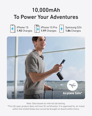 Anker Nano 3-in-1 Portable Charger,10,000mAh 30W Travel Power Bank