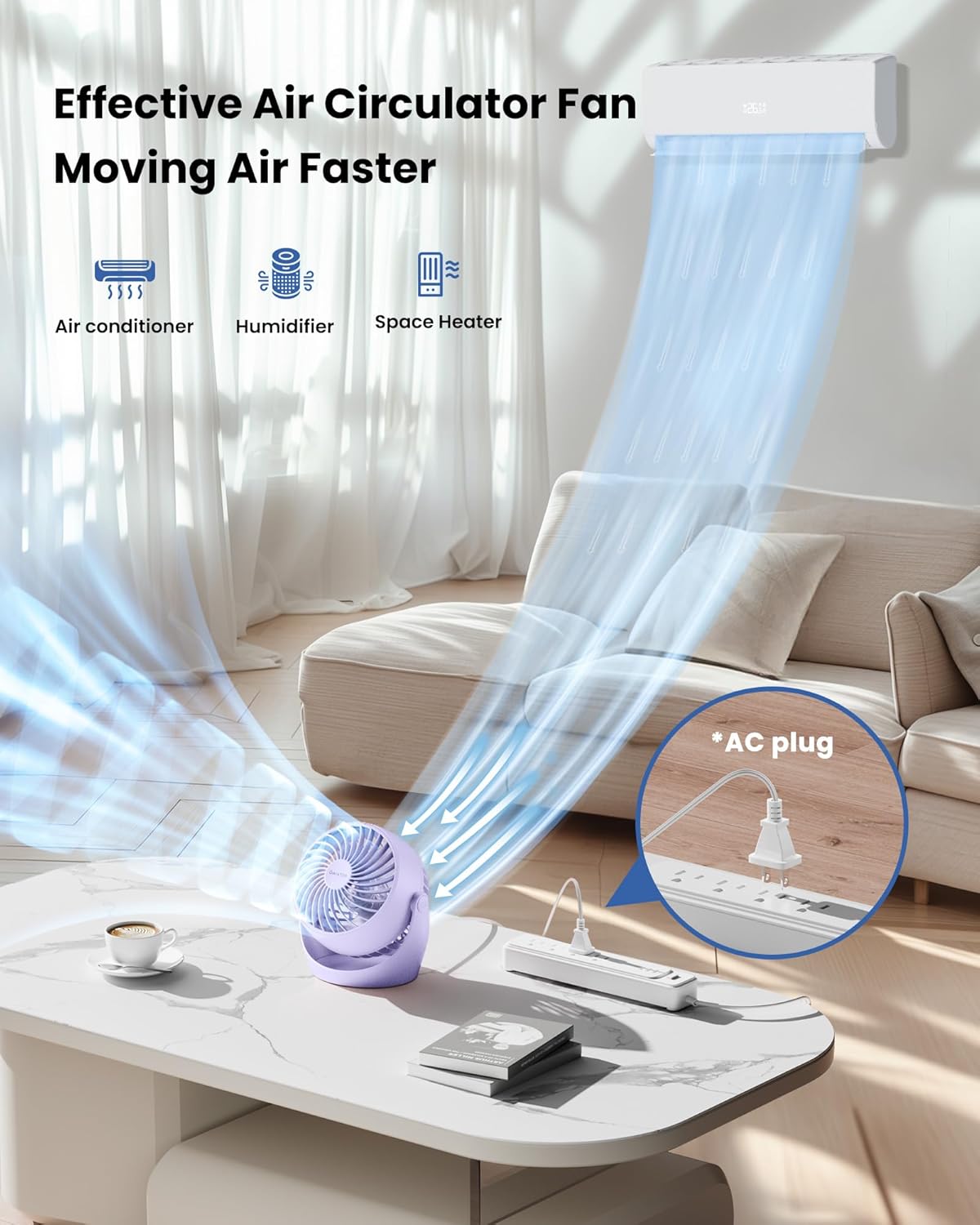 Gaiatop Desk Fan, 5-Inch Portable Electric Table Desktop Air Circulator Fan