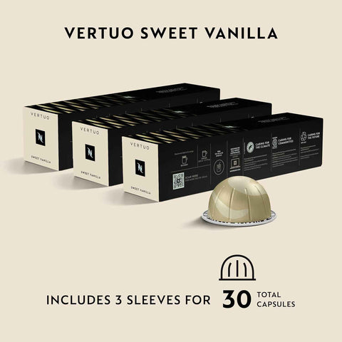 Nespresso Vertuo, Sweet Vanilla, Medium Roast, 30-Count Coffee Pods | Capsules Pack of 1