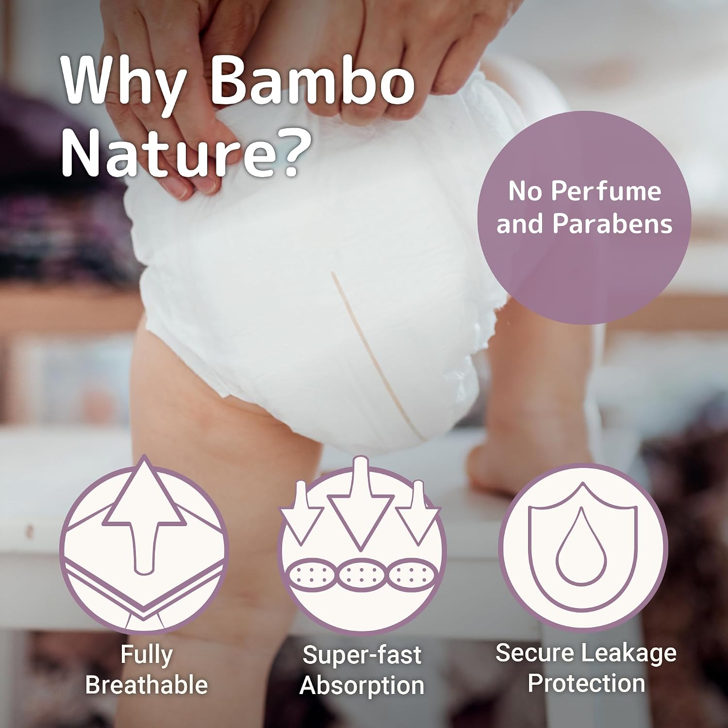 Bambo Nature Hypoallergenic Dream Baby Diapers, Premium Eco-Labeled Sustainable Diapers, Enhanced Leakage Protection, Totally Chlorine-free, Skin Friendly, and Super Absorbent - Size 3 (348 Count)