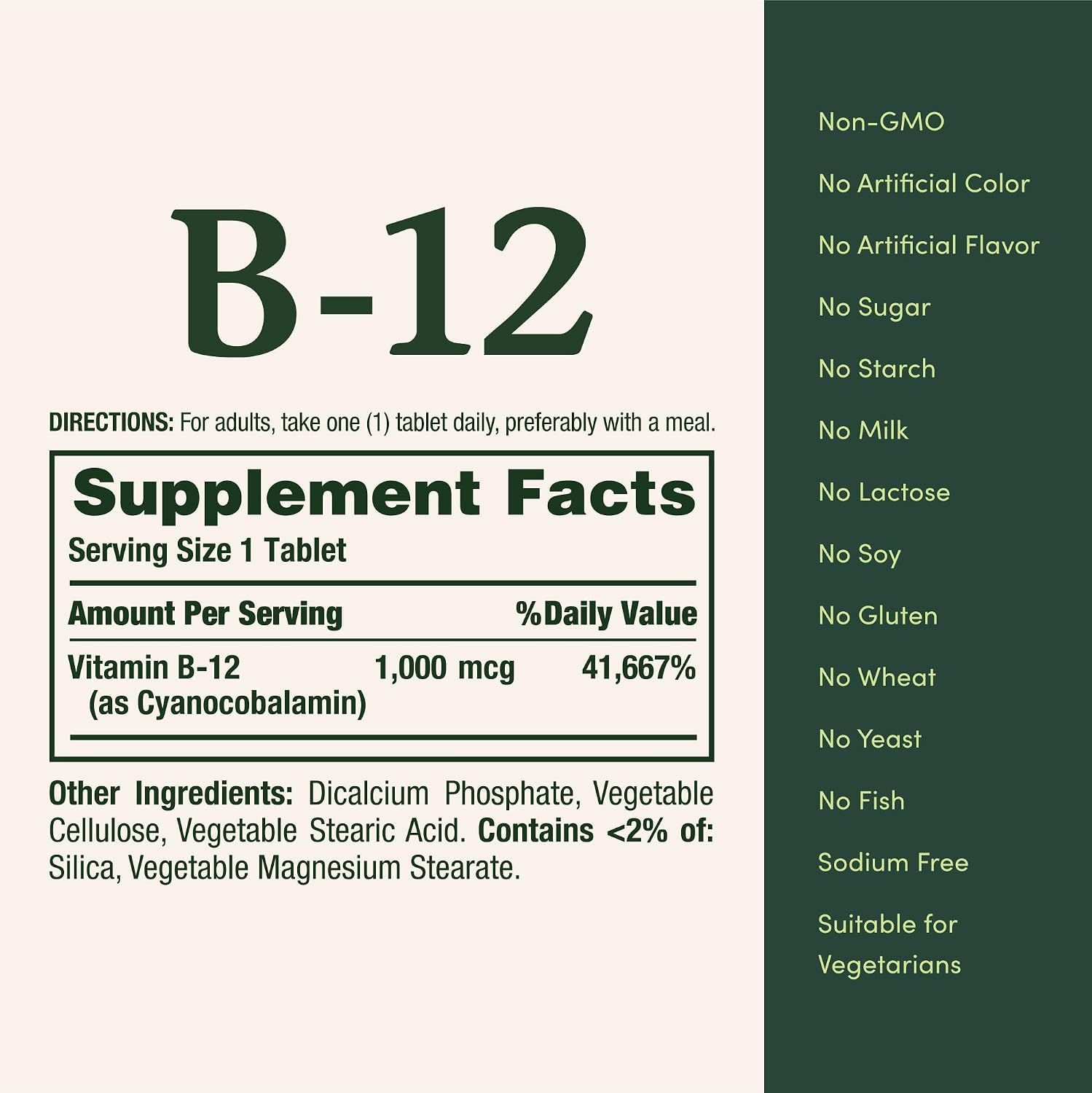 Vitamin B12 by Nature's Bounty, Vitamin Supplement, Supports Energy Metabolism and Nervous System Health, 1000mcg, 100 Tablets