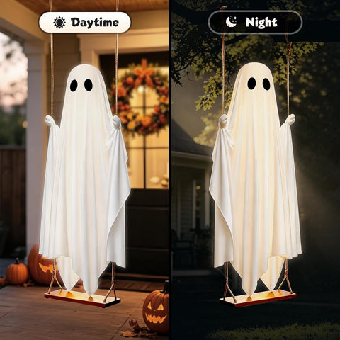5 FT Swinging Ghost Halloween Decor - Outdoor Halloween Decorations