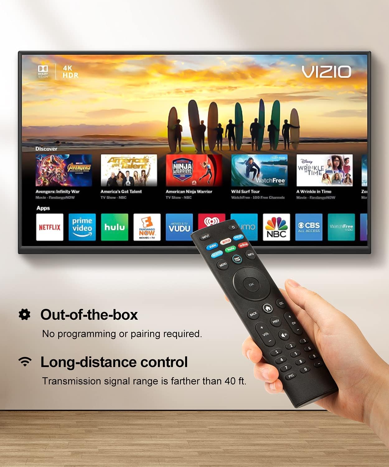 for Vizio smart tv Remote Replacement,Compatible with vizio Smart TV