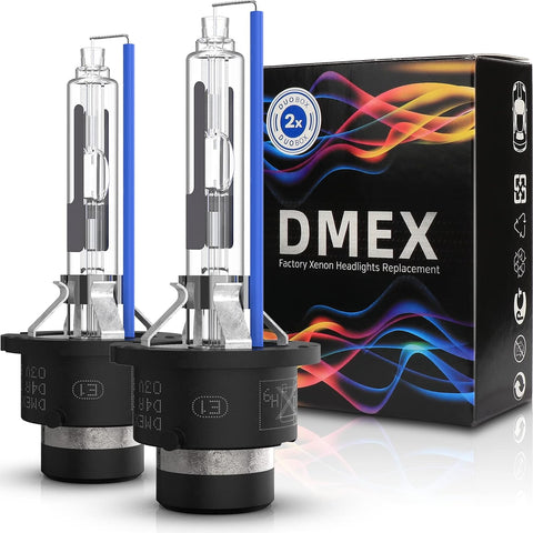 DMEX D4R HID Headlight Bulbs 6000K Cool White Xenon 35W 66450 42406 90981-20029 Replacement - 2pcs (Not fit Halogen Headlamp)