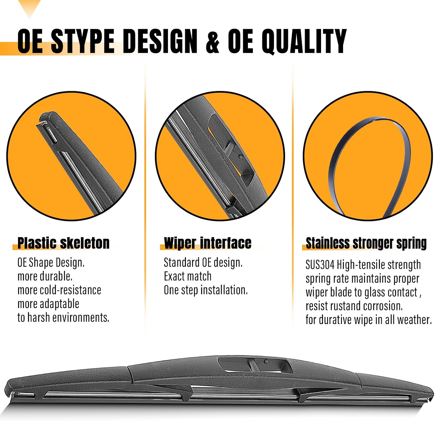 AUTOBOO 14" Rear Wiper Blade Replacement for Subaru Forester Ascent Outback