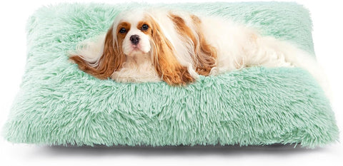 EHEYCIGA Fluffy Dog Crate Bed for Small Dogs, Plush Crate Pad, Apple Green