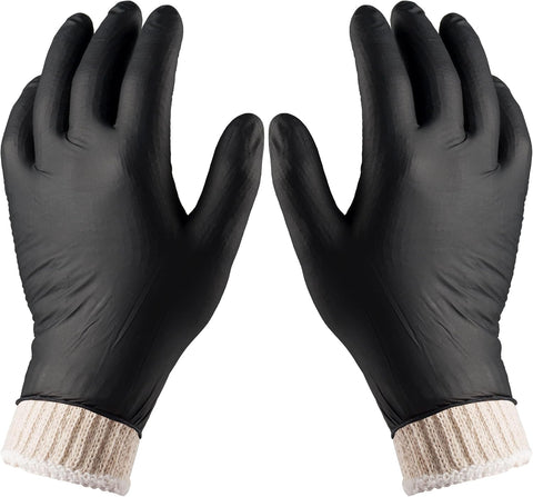 Nechtik BBQ Gloves 4 Cotton Glove Liners and 100 Disposable Gloves Washable Cotton Liners Powder Latex Free Nitrile Gloves