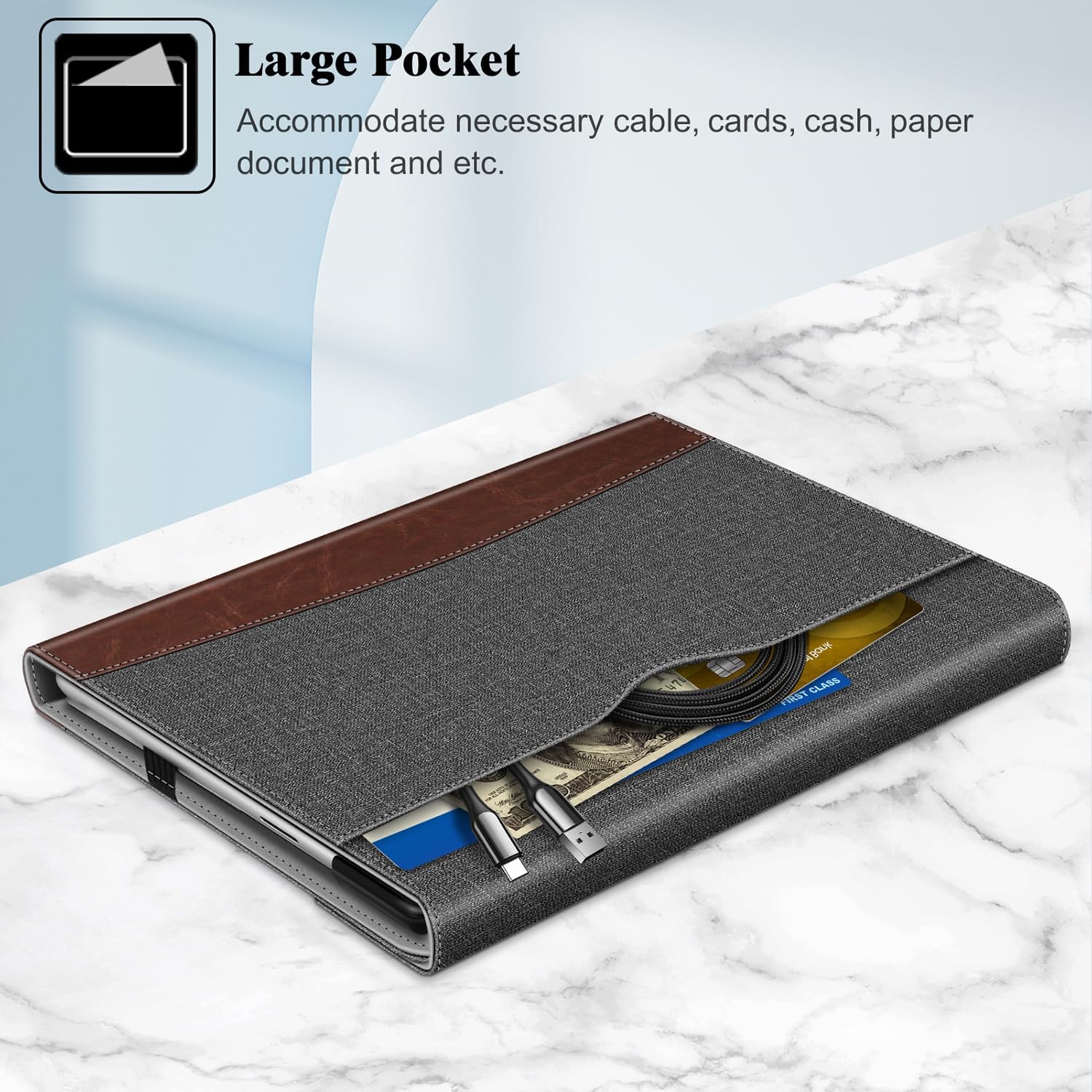 Fintie Portfolio Case for 13 inch Microsoft Surface Pro 12th (2026)/11/10/9