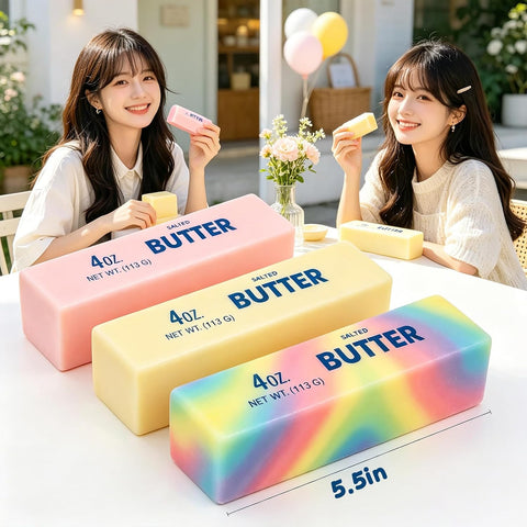 Butter Stick Fidget Toy, Slow Rebound Cute Butter Squeeze Stress Balls,Slow Rising Portable Squishy for Adults Anxiety & Stress Relief, Sensory Gifts for Office, Home
