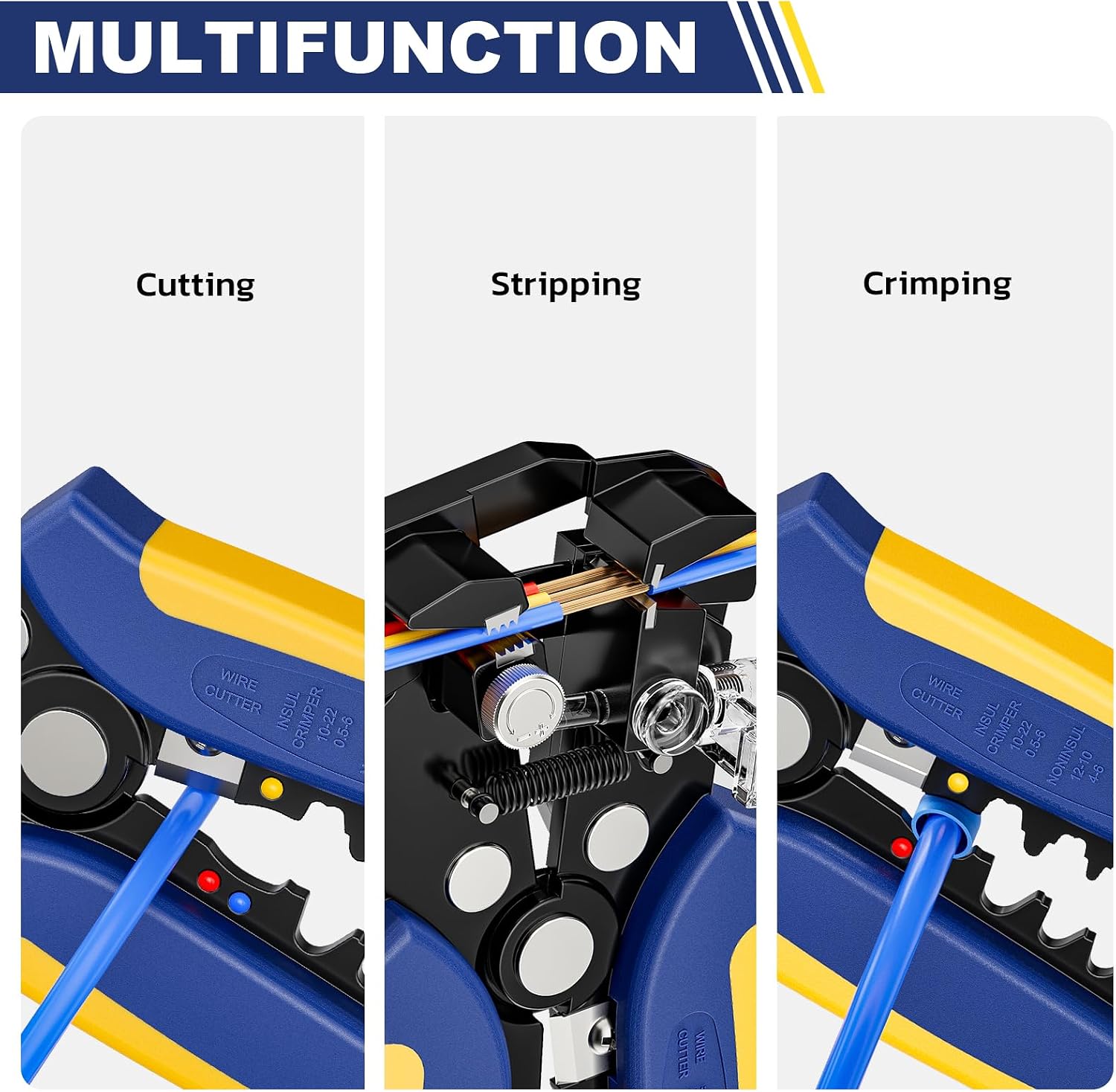 haisstronica 3 in 1 Self-Adjusting Wire Stripper, AWG 24-10 Tool