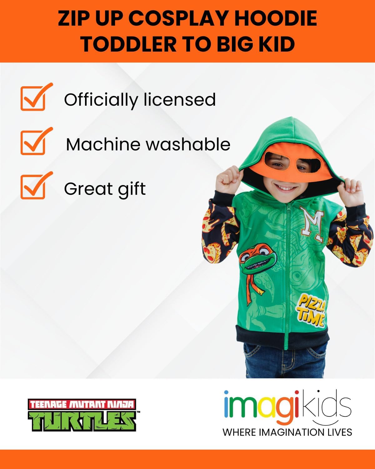 TEENAGE MUTANT NINJA Turtles Boys' Cosplay Fleece Zip-Up Hoodie Toddler to Big Kid
