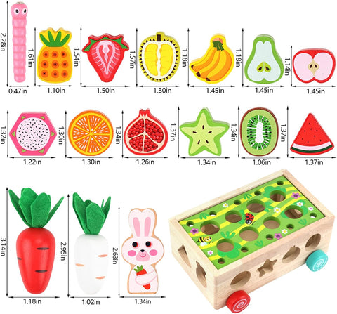 Toddlers Montessori Wooden Educational Toys for Boys Girls Age 1-3 Year Old
