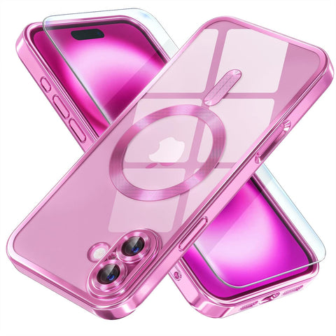 Misea Magnetic for iPhone 16 Case Compatible with MagSafe Hot Pink