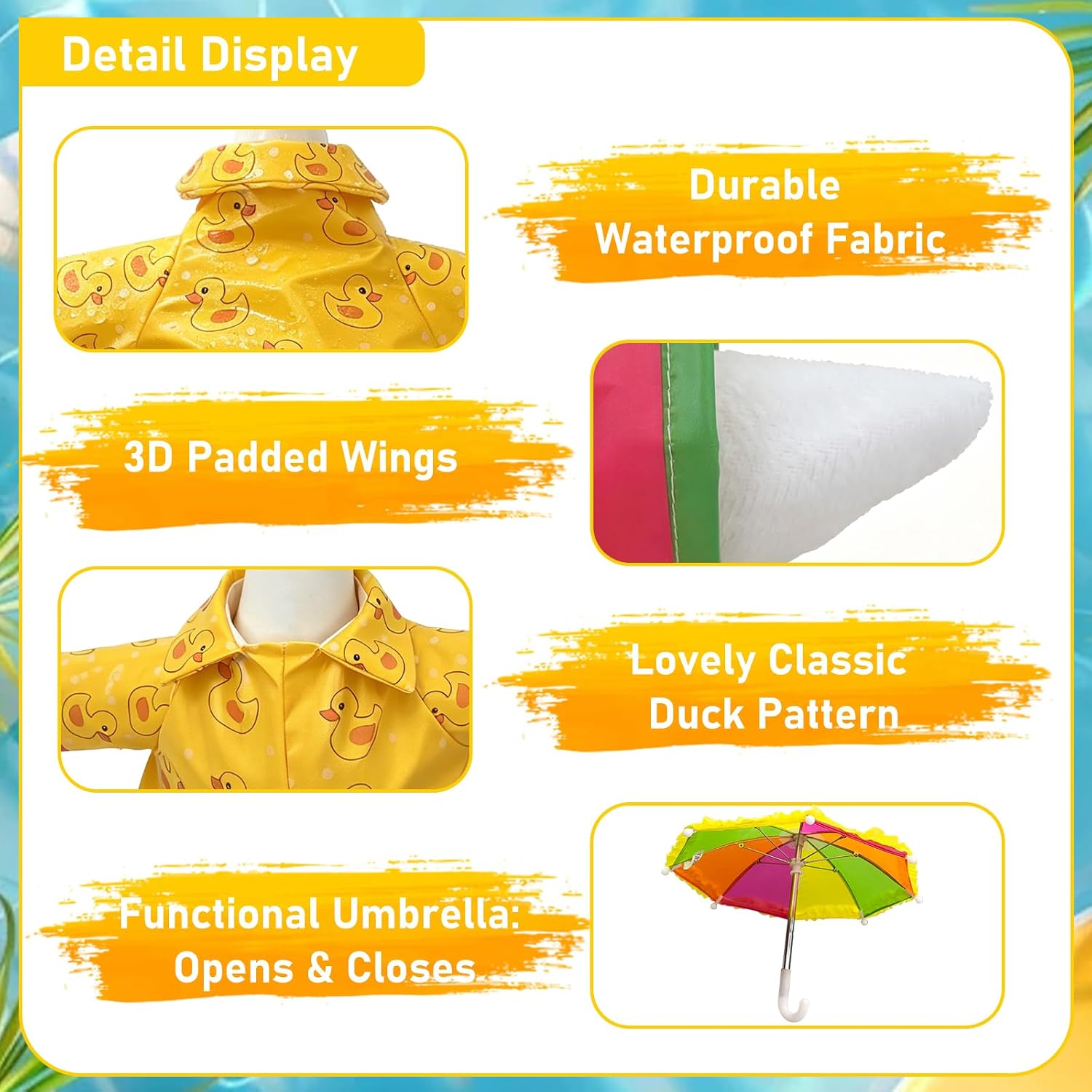 Porch Raincoat Goose Outfits Set for 23 Inch Goose Statue