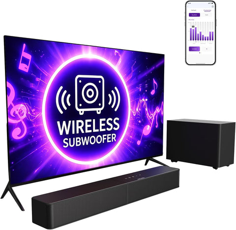 ULTIMEA Sound Bar with Wireless Subwoofer, App Control, for Home Theater