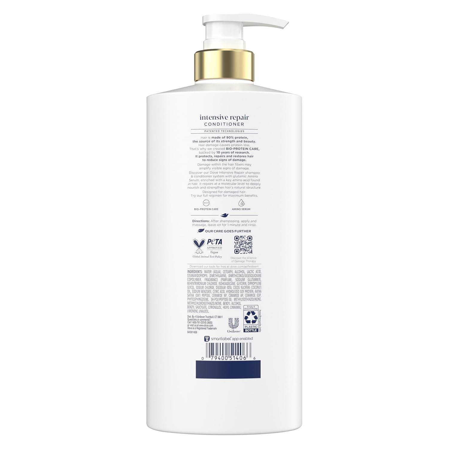 Dove Intensive Repair Conditioner for Damaged Hair & Breakage 28oz 4ct | Helps restore hair, stop 98% visible damage & regenerate hair strength for stronger hair with Amino Serum & Bio-Protein Care
