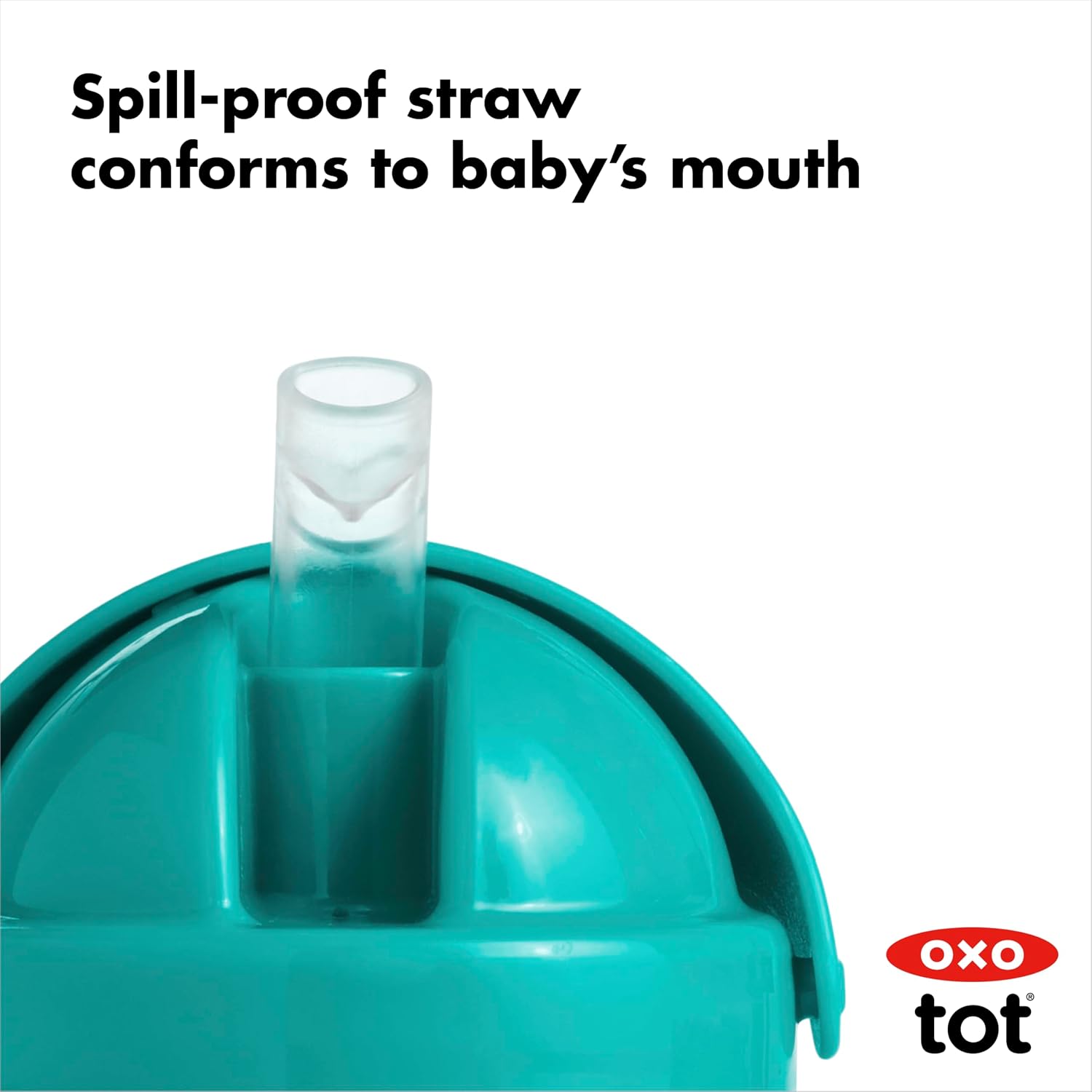OXO Tot 6 Ounce Transitions Straw Cup with Removable Handles - Teal
