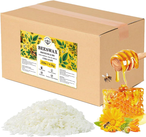 Beeswax pellets 40LB, VEGISHINE Pure Beeswax for Skin, Natural Yellow Beeswax for Candle Making, DIY Skin Care, Lip Balm, Polishing, Lotion, Soap, Candle Making Supplies