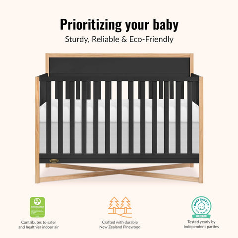 Dream On Me Owen 5-in-1 Convertible Full Size Baby Crib, GREENGUARD Gold