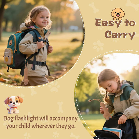 CoolGift Mart Kids Silicone Flashlight, Dimmable Flashlight for Toddlers Kids Boys Girls, Rechargeable Hanging Night Light for Camping, Night Walks and Home Use, Fun Animal Themed Portable Torch