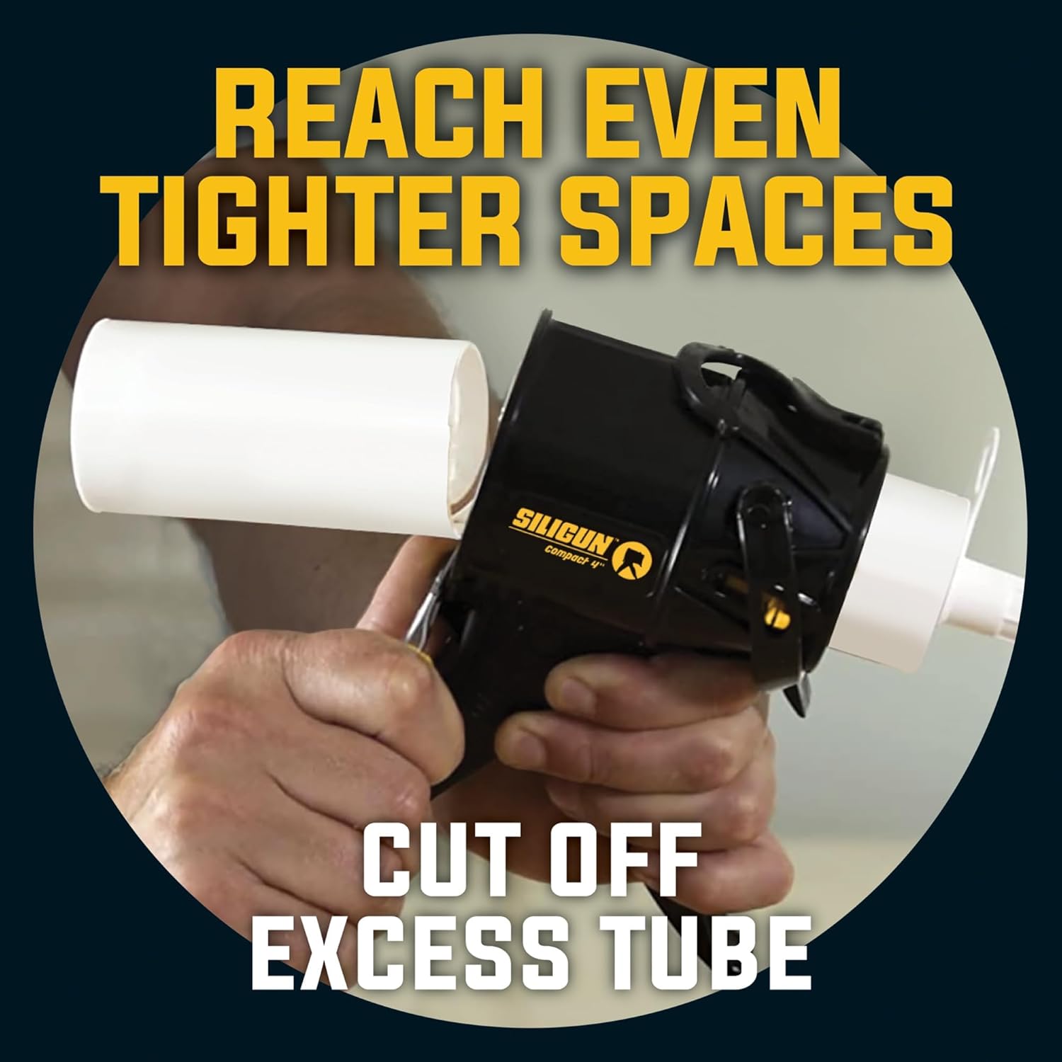 SILIGUN™ Gen-3 Compact Caulking Gun - No Drip Caulk Gun - Patented Design - Lightweight ABS Frame