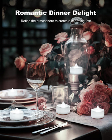 BEICHI 24Pack Battery Operated Tea Lights with Timer, 6H Timer Built-in