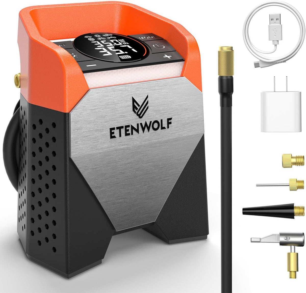 ETENWOLF Zephyr S5 Heavy-Duty Tire Inflator Portable Air Compressor