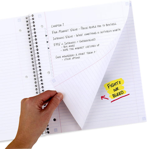 Five Star Spiral Notebook + Study App, 1 Subject, College Ruled, 8-1/2" x 11", 80 Sheets, Fights Ink Bleed, Water Resistant Cover, Ocean Tide (820443F-ECM)