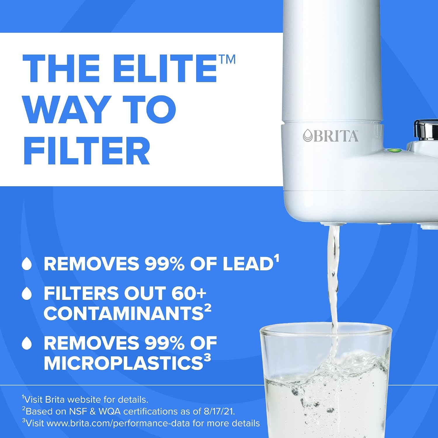 Brita Elite Advanced White Faucet Water Filter System, 1 Filter