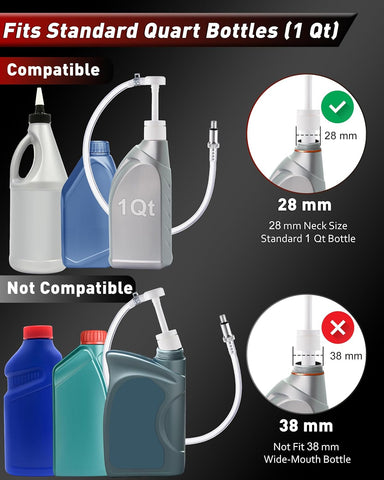 Lower Unit Gear Oil Pump for Standard Quart Bottles, 8cc Pump per Stroke