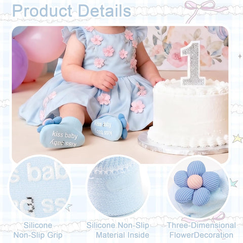 JOYOYO Baby Girl Headband and Socks Non-Slip Floral Socks and Soft Flower Head Wear for Babies Infants Toddlers