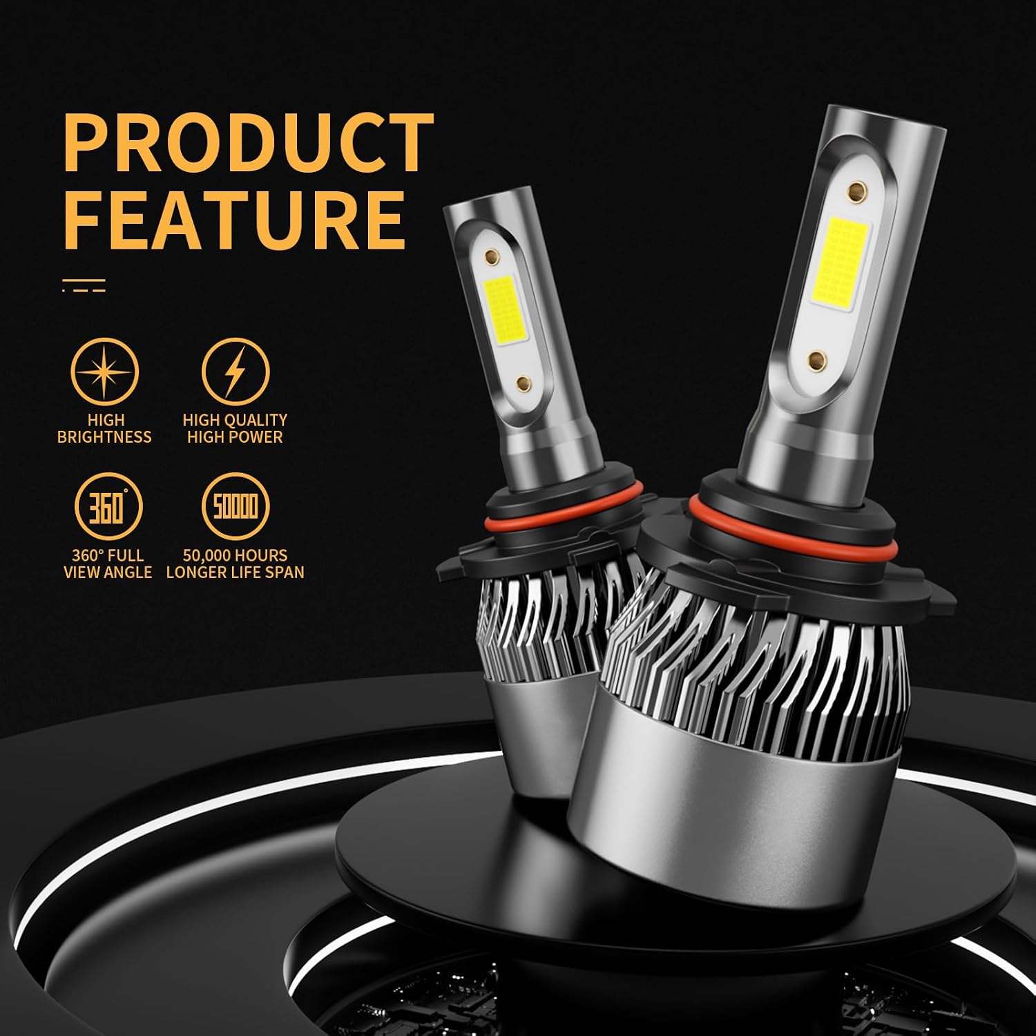 𝟫𝟢𝟣𝟤/𝖧𝖨𝖱𝟤 Bulb 6500K Cool White 60000LM 900% Brighter, 1:1 Beam Plug and Play IP68 Waterproof Off-Road Lights, Pack of 2