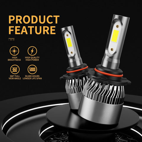 𝟫𝟢𝟣𝟤/𝖧𝖨𝖱𝟤 Bulb 6500K Cool White 60000LM 900% Brighter, 1:1 Beam Plug and Play IP68 Waterproof Off-Road Lights, Pack of 2