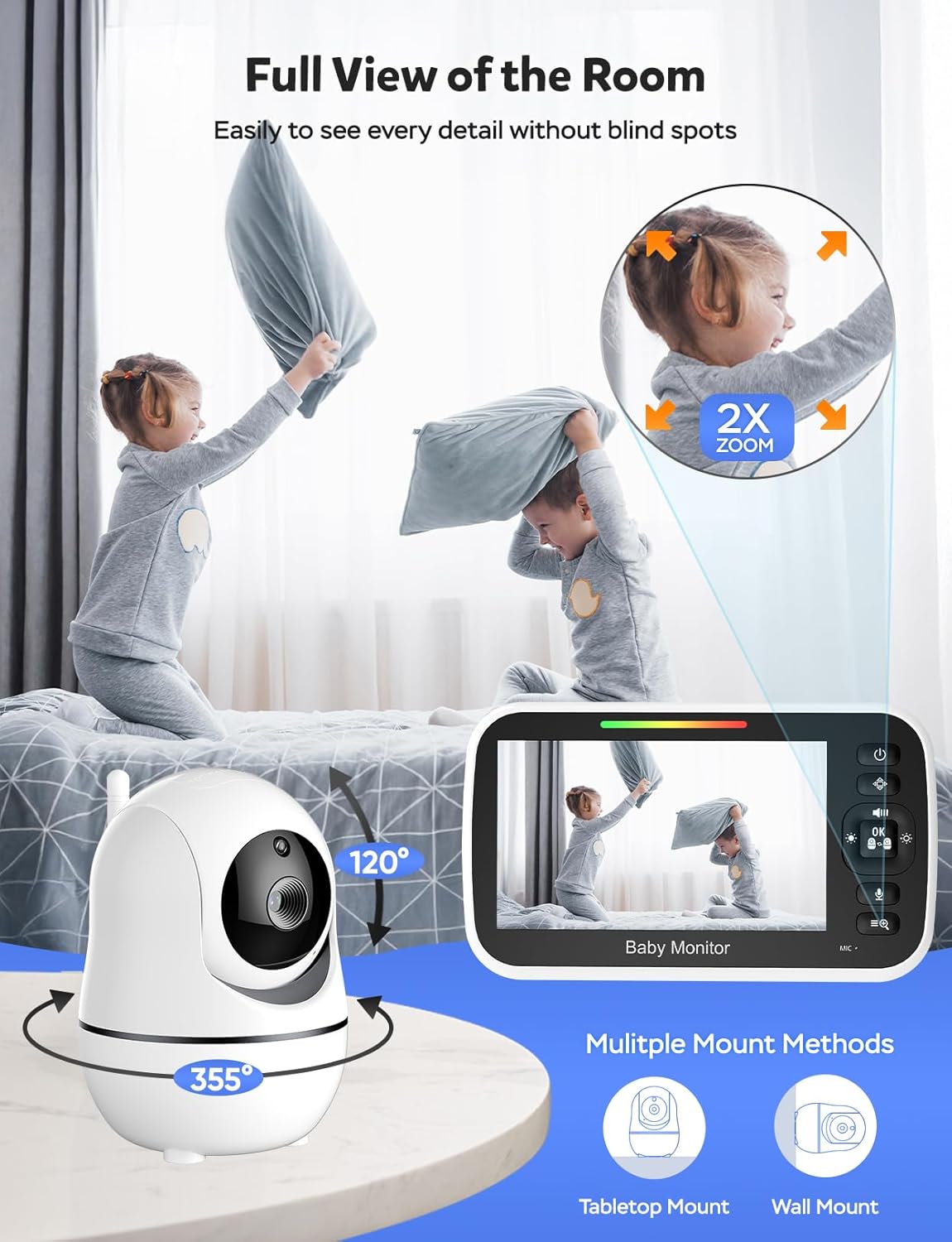 GoodBaby 5" Baby Monitor with Camera and Audio No WiFi
