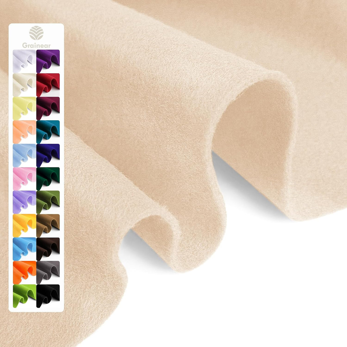 Nude Tones Soft Felt Sheet, 36" x 36", 1.6mm Thick Acrylic Felt Fabric
