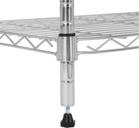 Amazon Basics 5-Shelf Tower Adjustable Storage Shelving Unit, Chrome, 16" x 16" x 54", 150 lbs Per Shelf