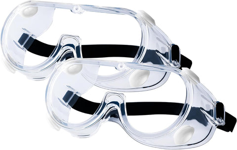 Honmein 2-Pack Safety Goggles, Anti-Fog Lab Goggles for Men and Women