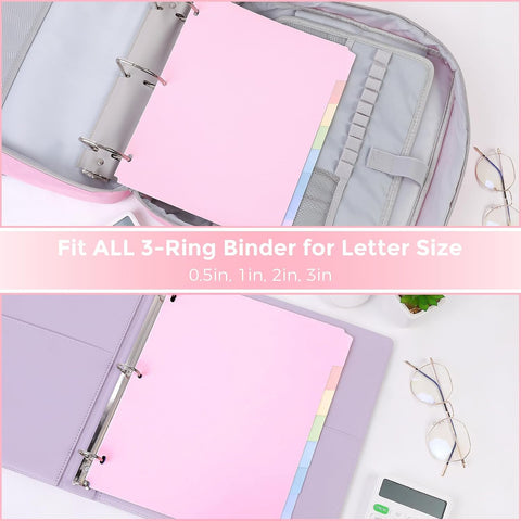 SKYDUE 8 Tab Write & Erase Durable Plastic Dividers for 3 Ring Binders