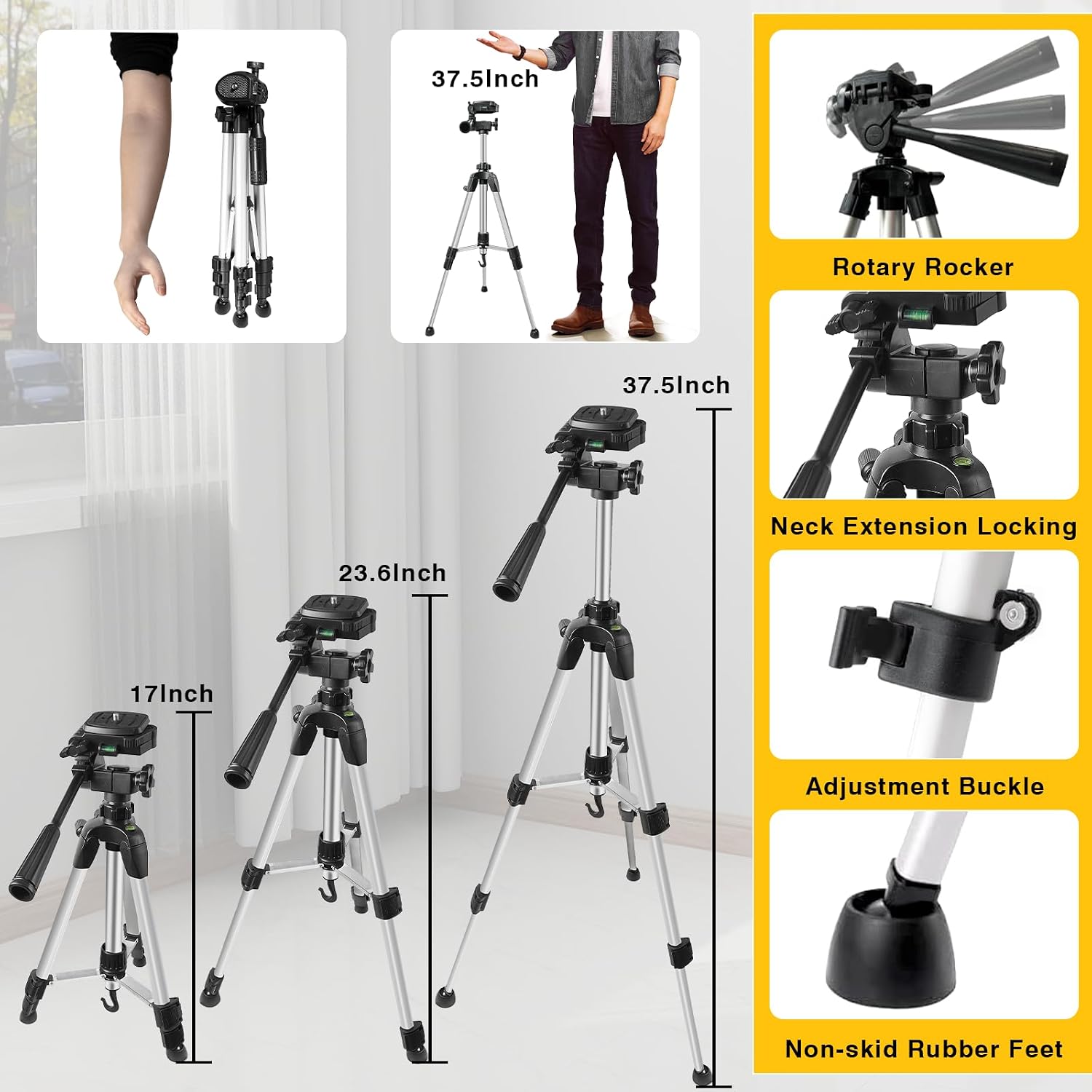 Alloyman Laser Level with Tripod, Laser Level 4× 360° Self Leveling