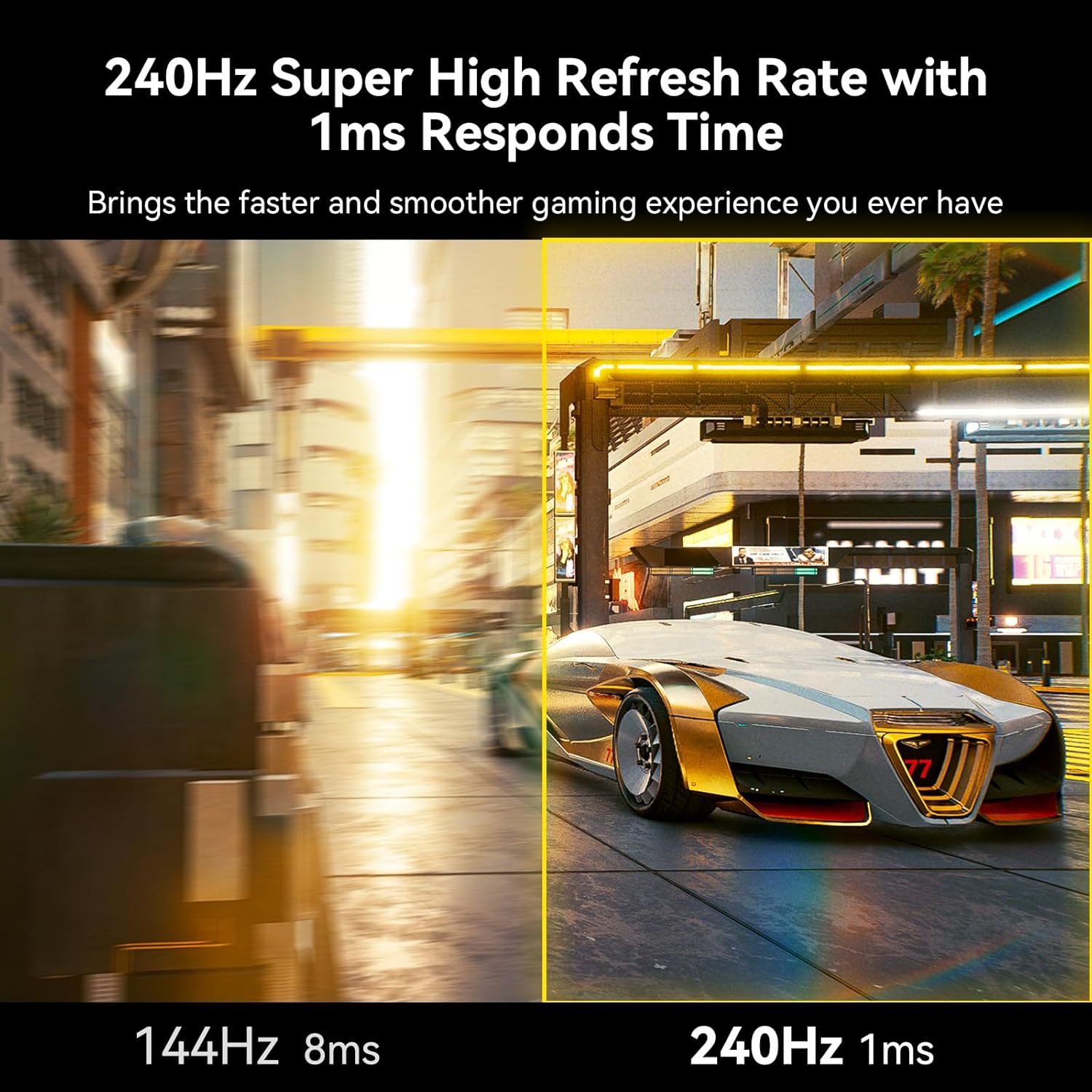 SANSUI 32 Inch Curved 240Hz Gaming Monitor High Refresh Rate, FHD 1080P